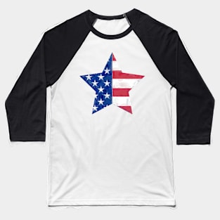 American Flag Star Baseball T-Shirt